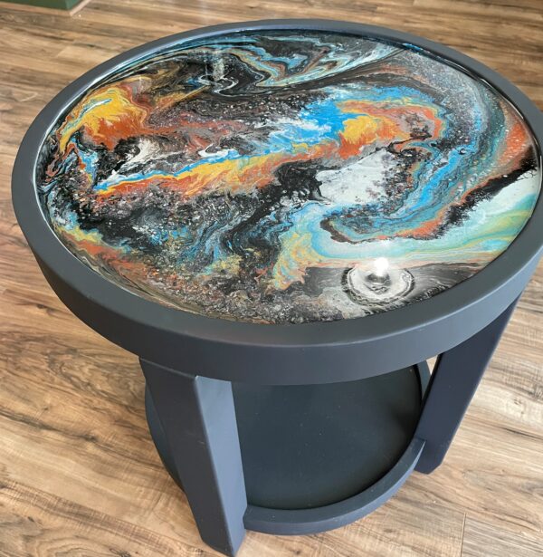 Round Side Table with Removable Tray