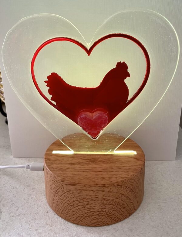 Heart Night Light - Chicken