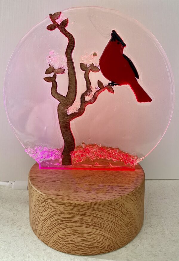 Heart Night Light - Cardinal